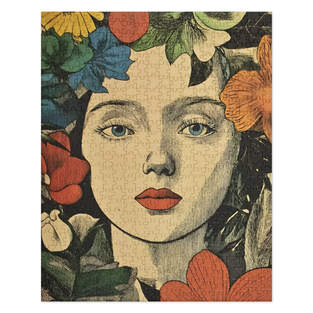 Art Nouveau Floral Portrait 
 Jigsaw Puzzle