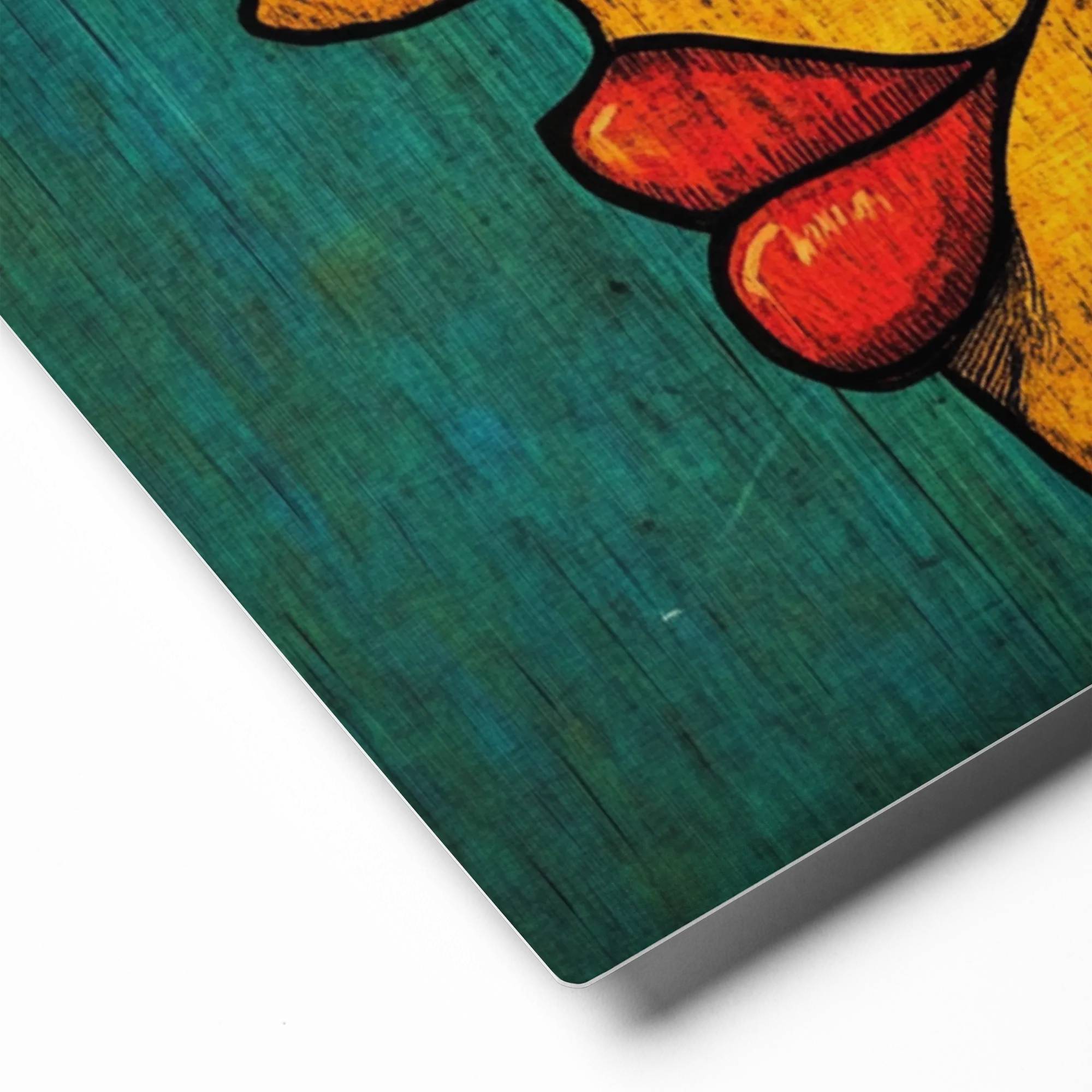 Teal and Amber Profile 
 Poster with Black Frame | 12″x 16″