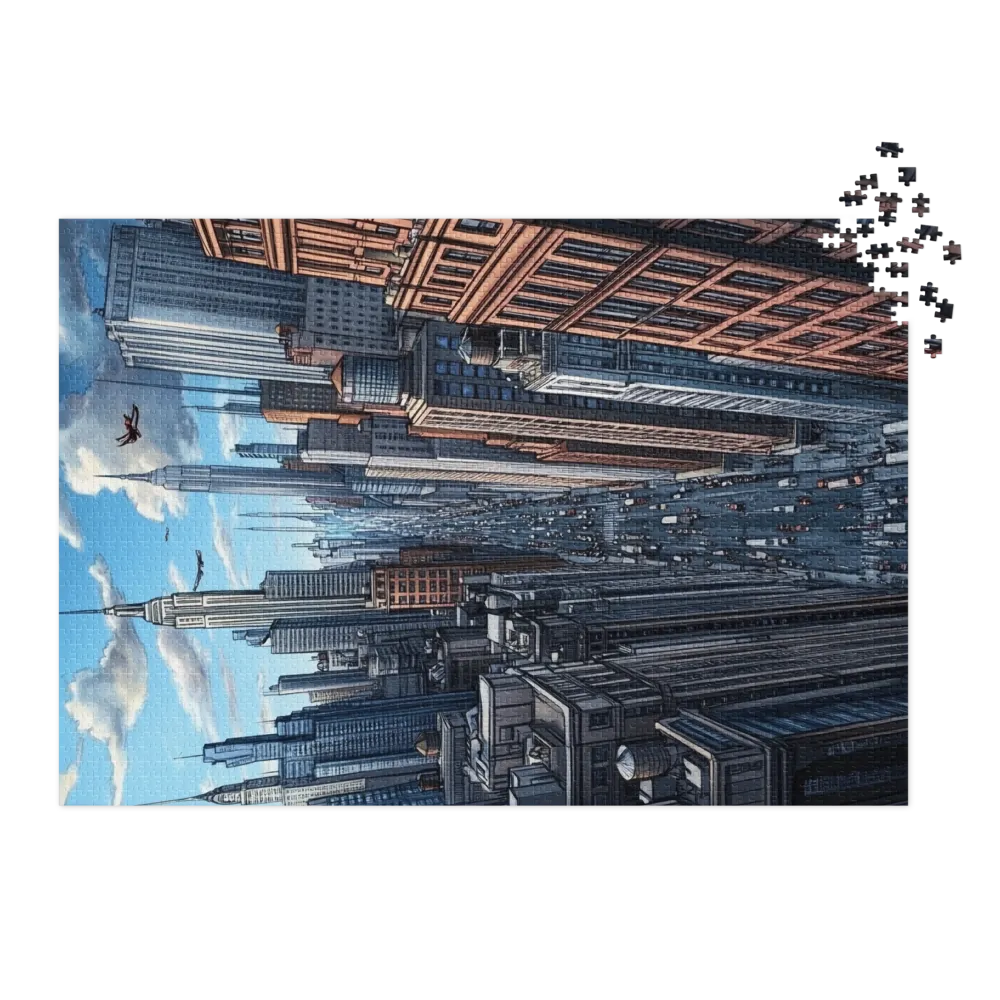 Urban Canyon Vista 
 Jigsaw Puzzle in Tin Box