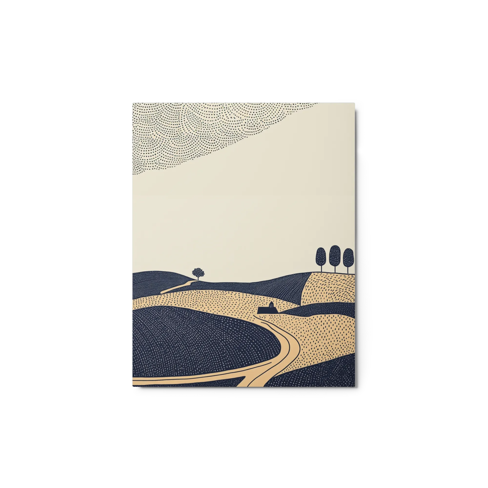 Winding Road Stipple Landscape