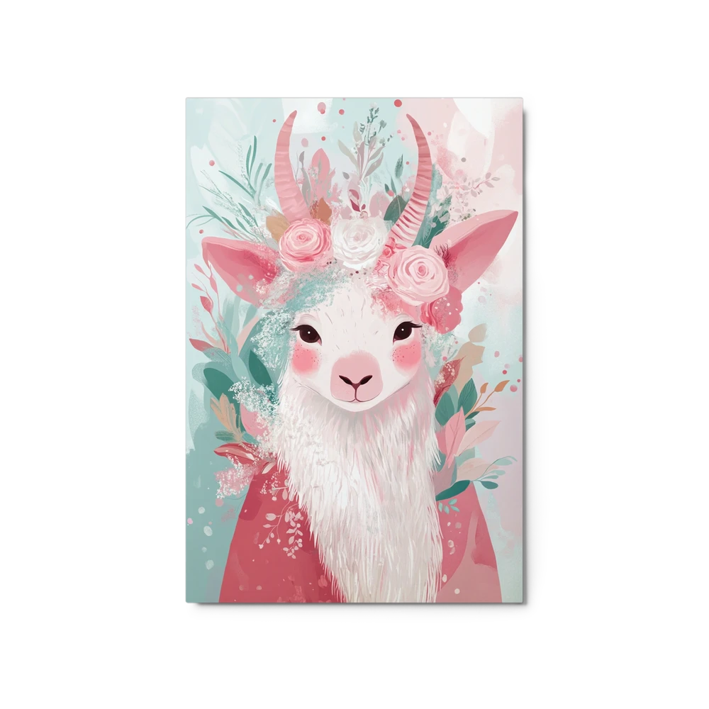 Whimsical Floral Llama | Art Print