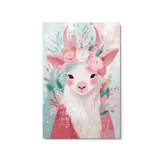 Whimsical Floral Llama | Art Print