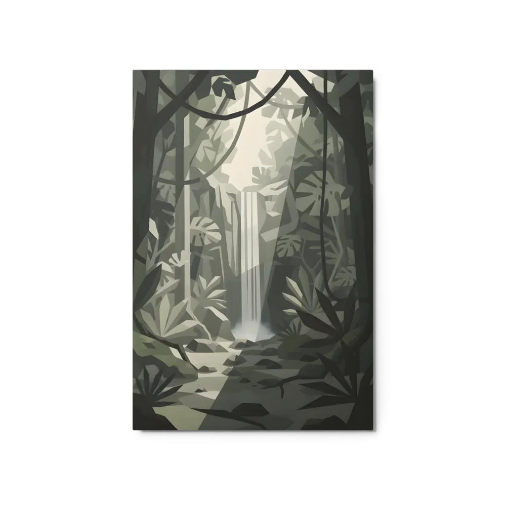 Mystical Jungle Waterfall 
 Metal Print | 11″x 14″
