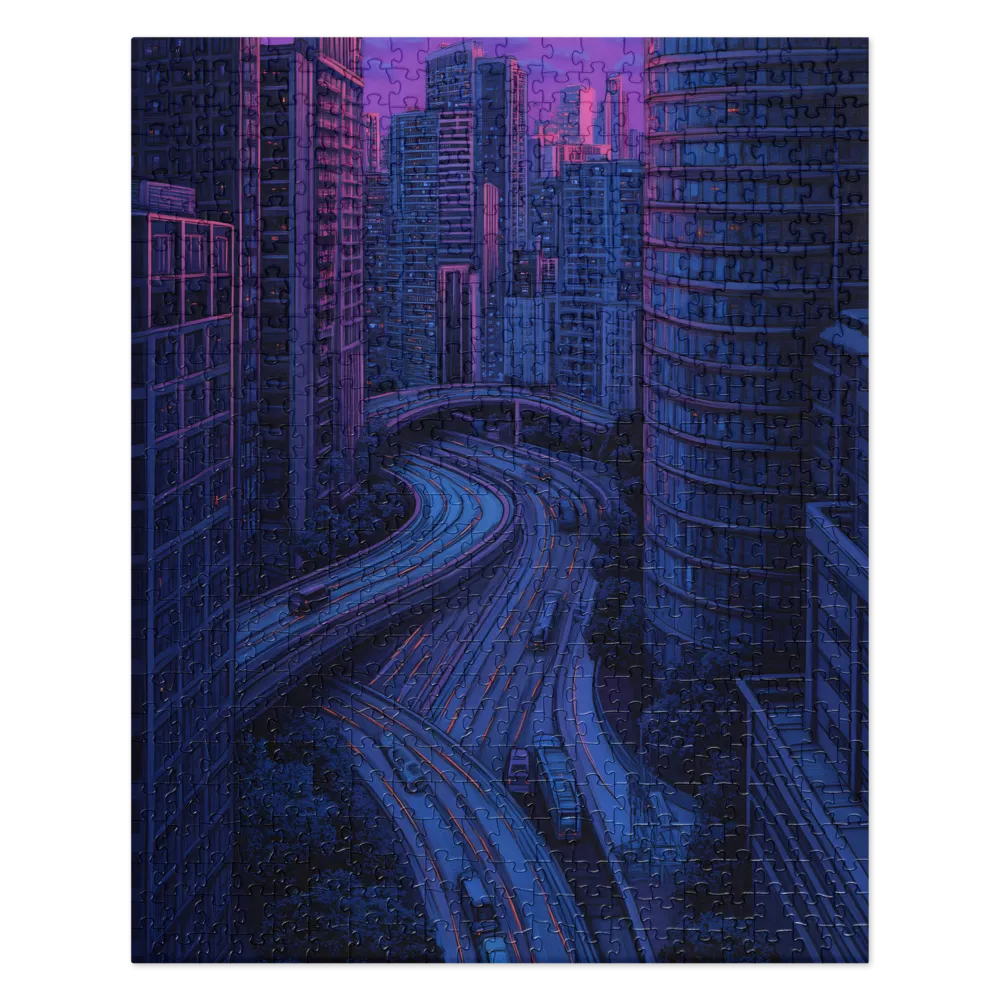 Neon Urban Future 
 Jigsaw Puzzle