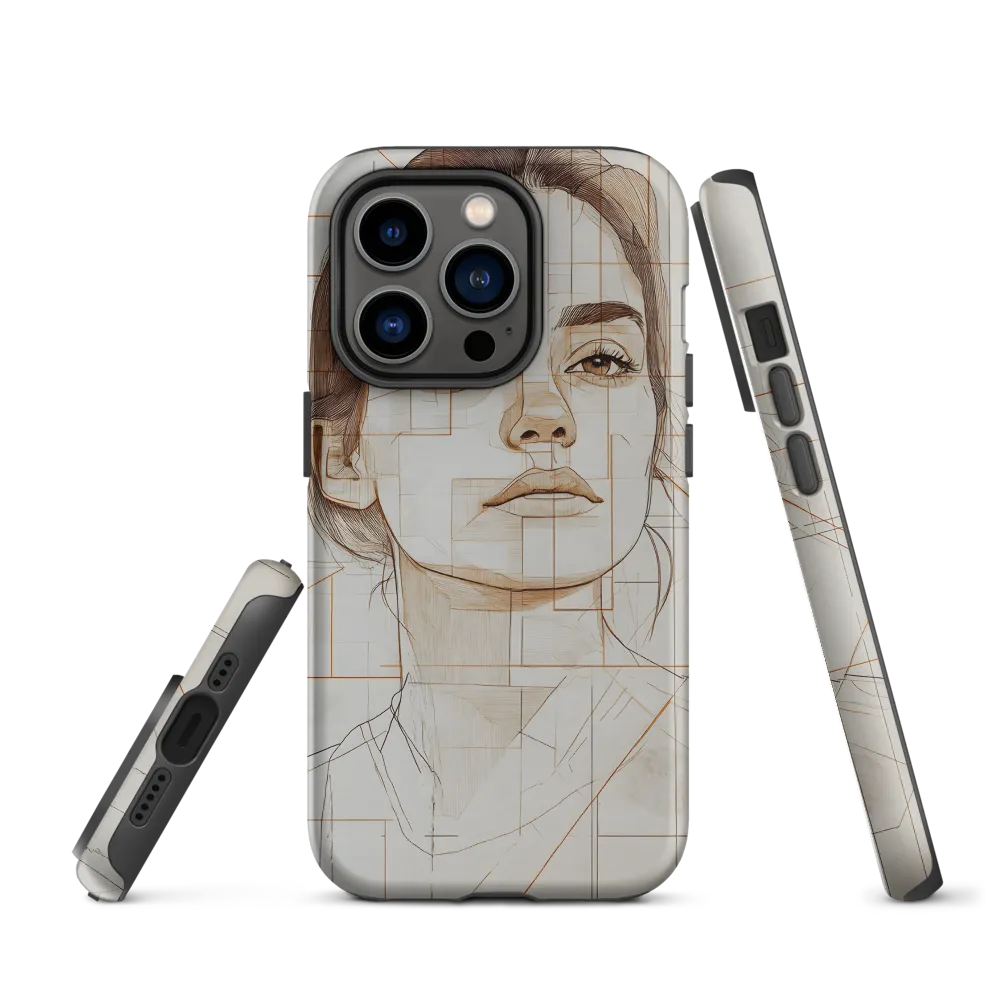 Abstract Line Drawing Portrait | Phone Case