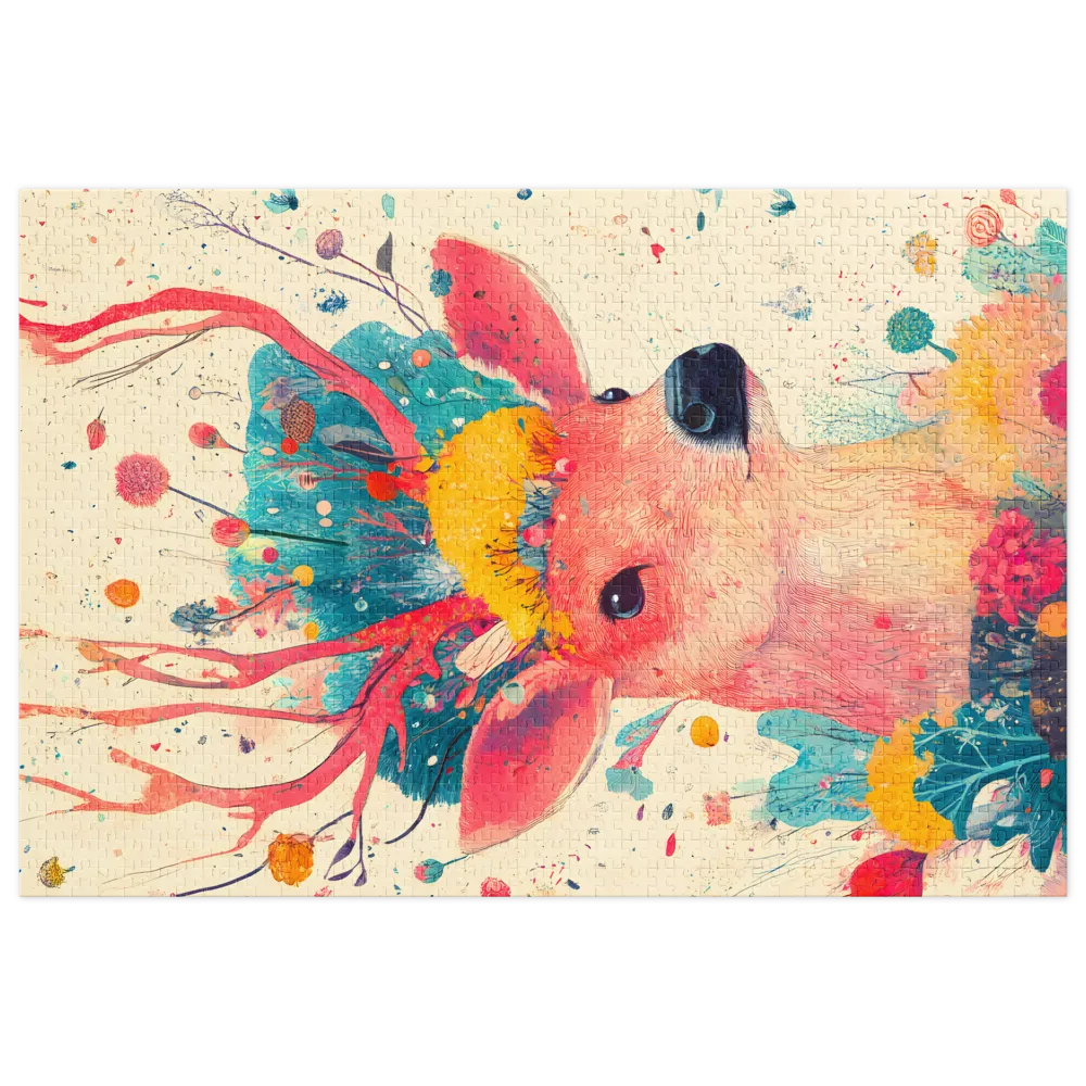 Surreal Deer with Floral Crown | Jigsaw Puzzle (252/520 pieces)