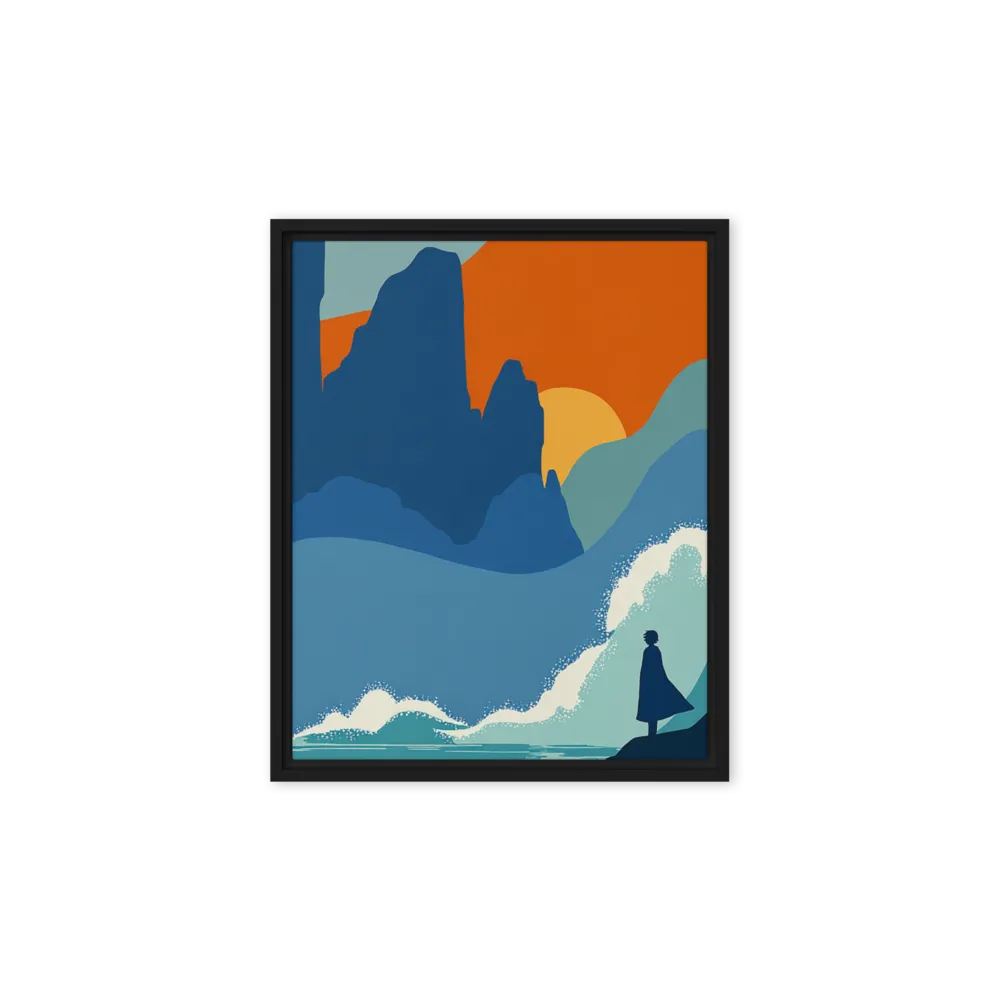 Solitary Figure at Sunset Coast | Art Print