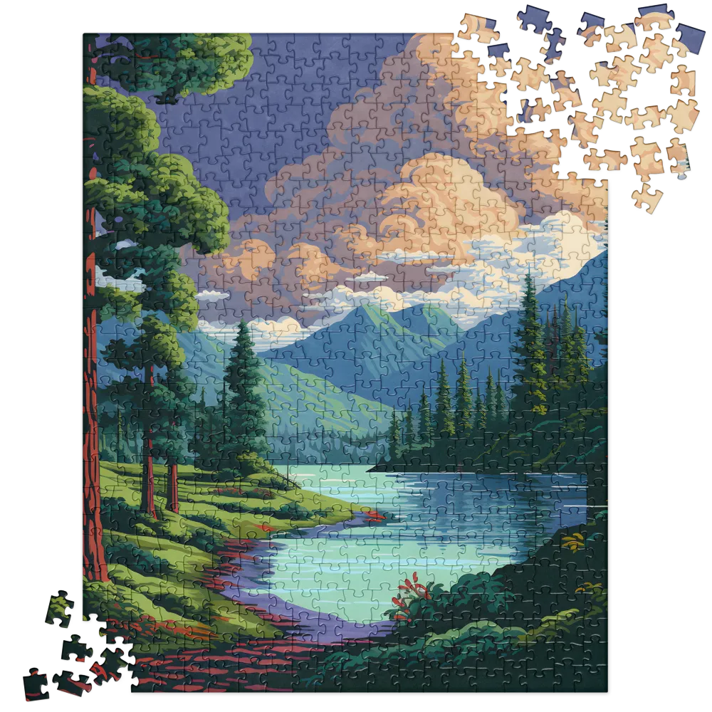 Alpine River Landscape 
 Jigsaw Puzzle