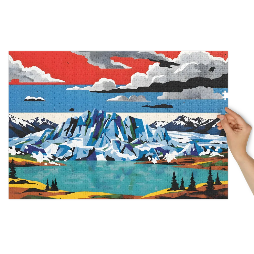 Lago Glaciale Alpino 
 Puzzle in scatola di metallo