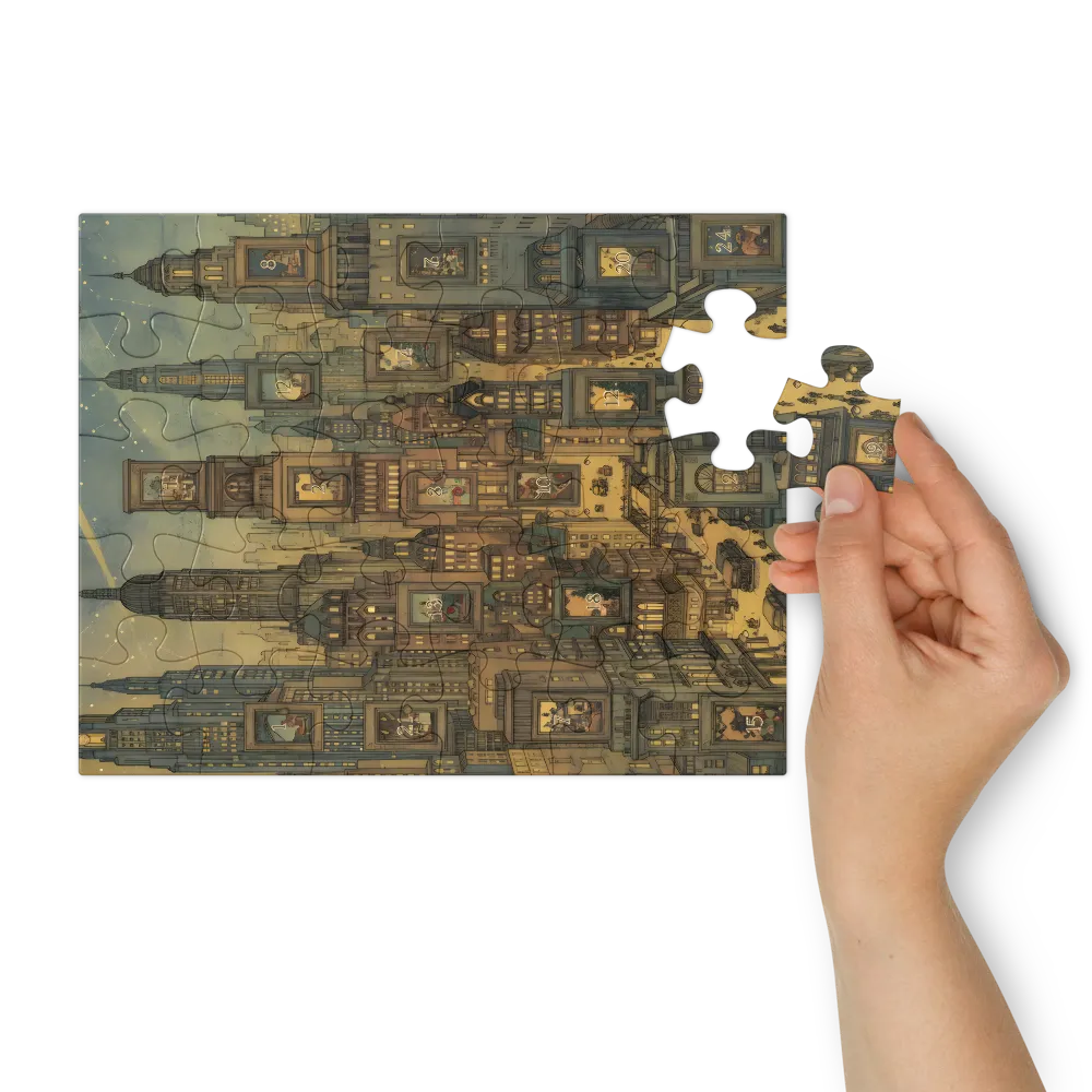 Advent Cityscape 
 Jigsaw Puzzle in Tin Box