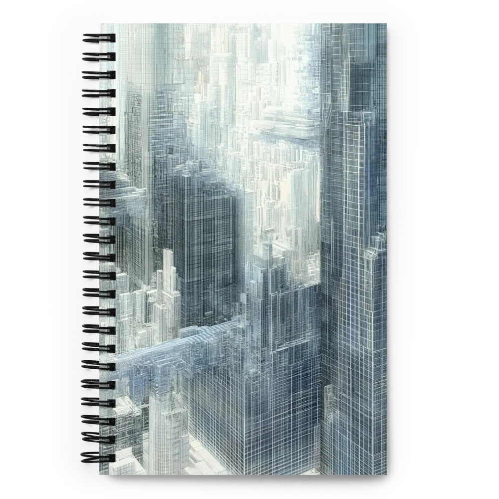 Futuristic Wireframe City 
 Spiral Notebook | 140 pages