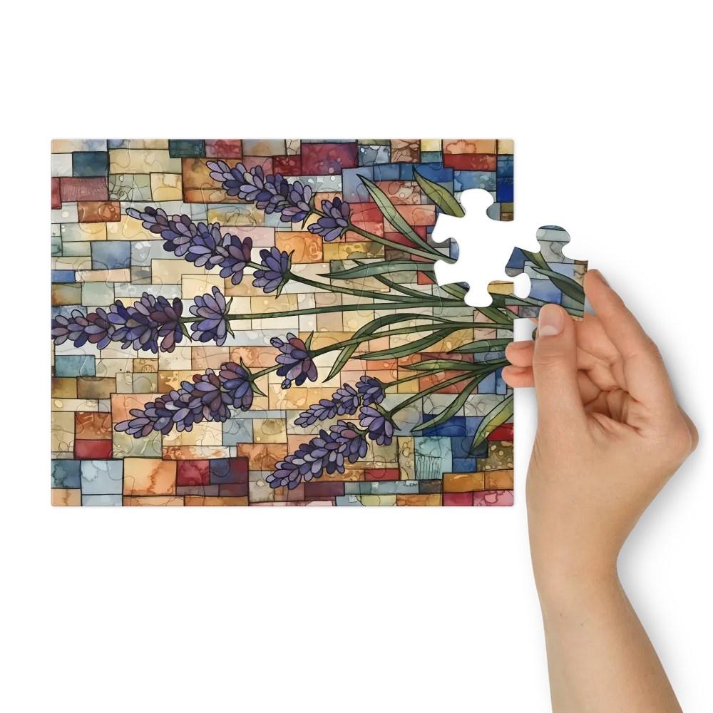 Mosaic Lavender 
 Jigsaw Puzzle in Tin Box