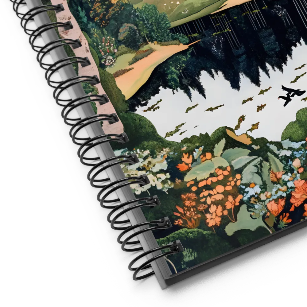 Tranquil Forest Lake Castle 
 Spiral Notebook | 140 pages