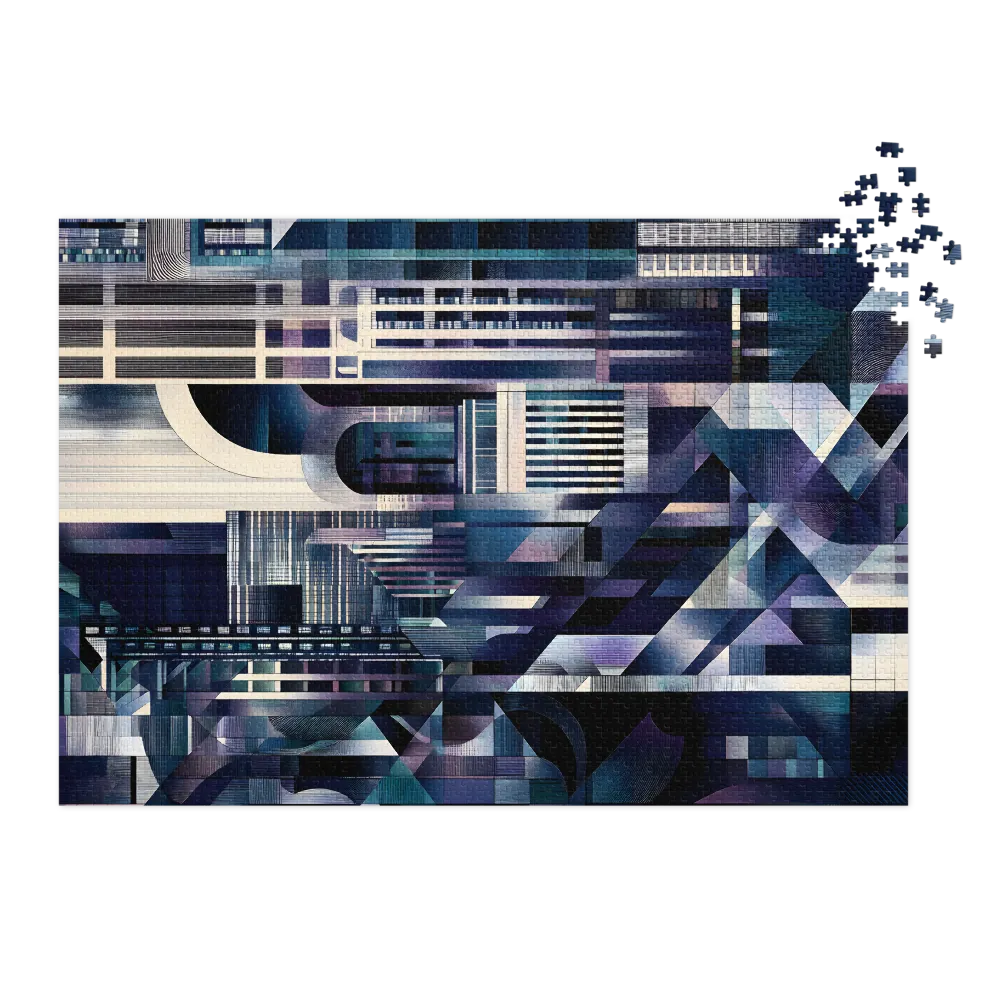 Abstract Geometric Cityscape Art