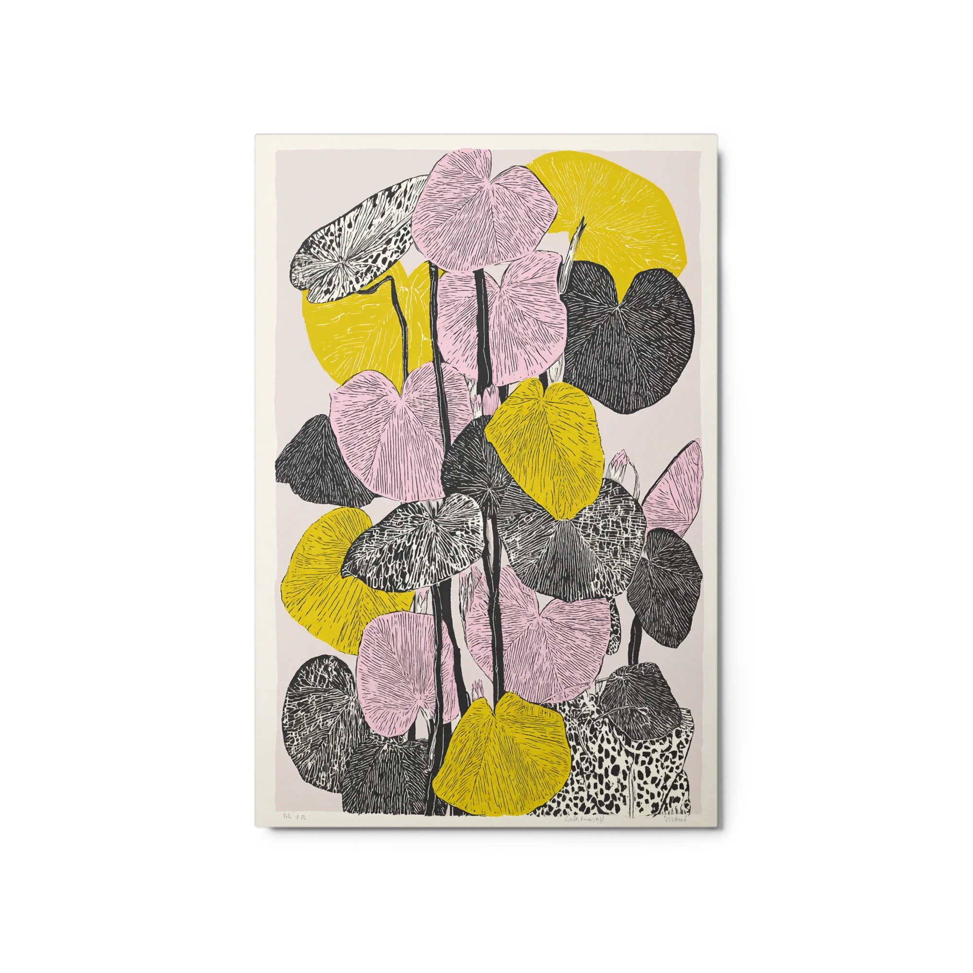 Pink and Yellow Botanical Leaves
