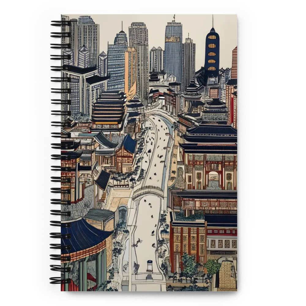 East Meets West Cityscape 
 Spiral Notebook | 140 pages