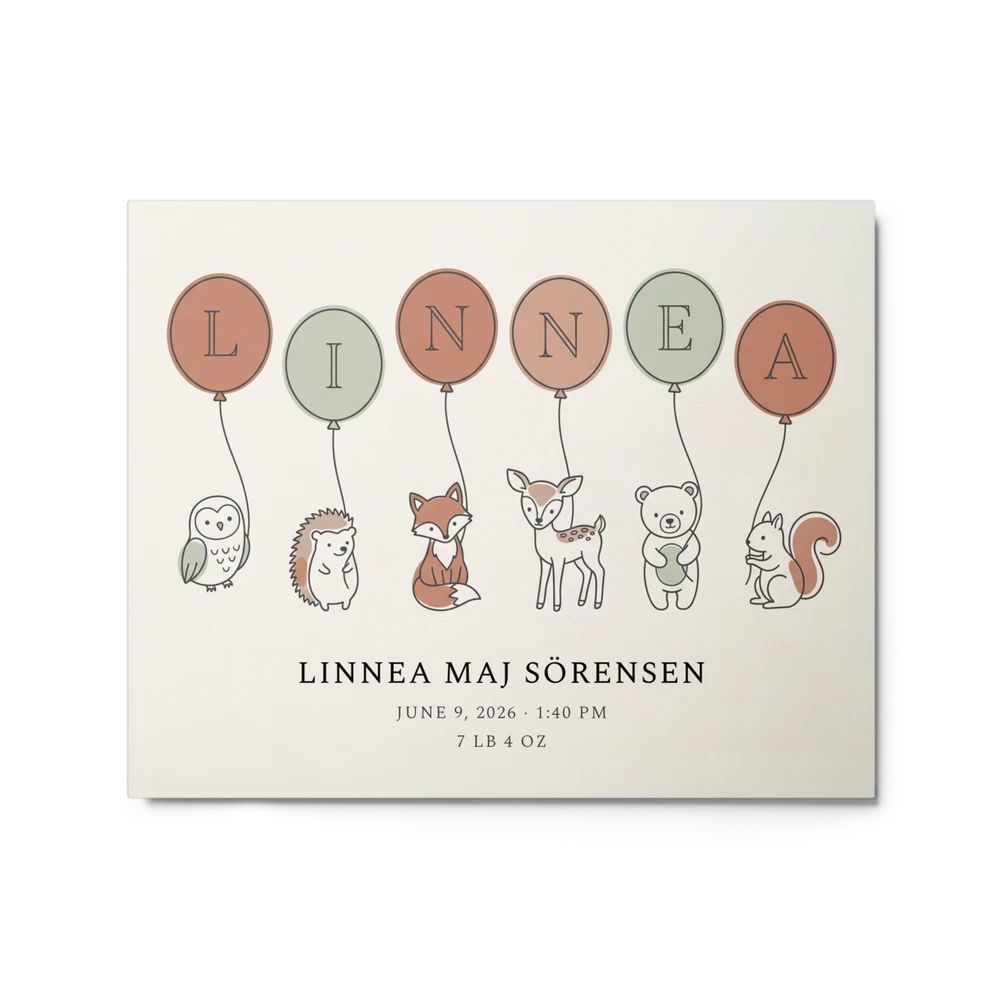 Nursery Name Art — Line-Art Balloons