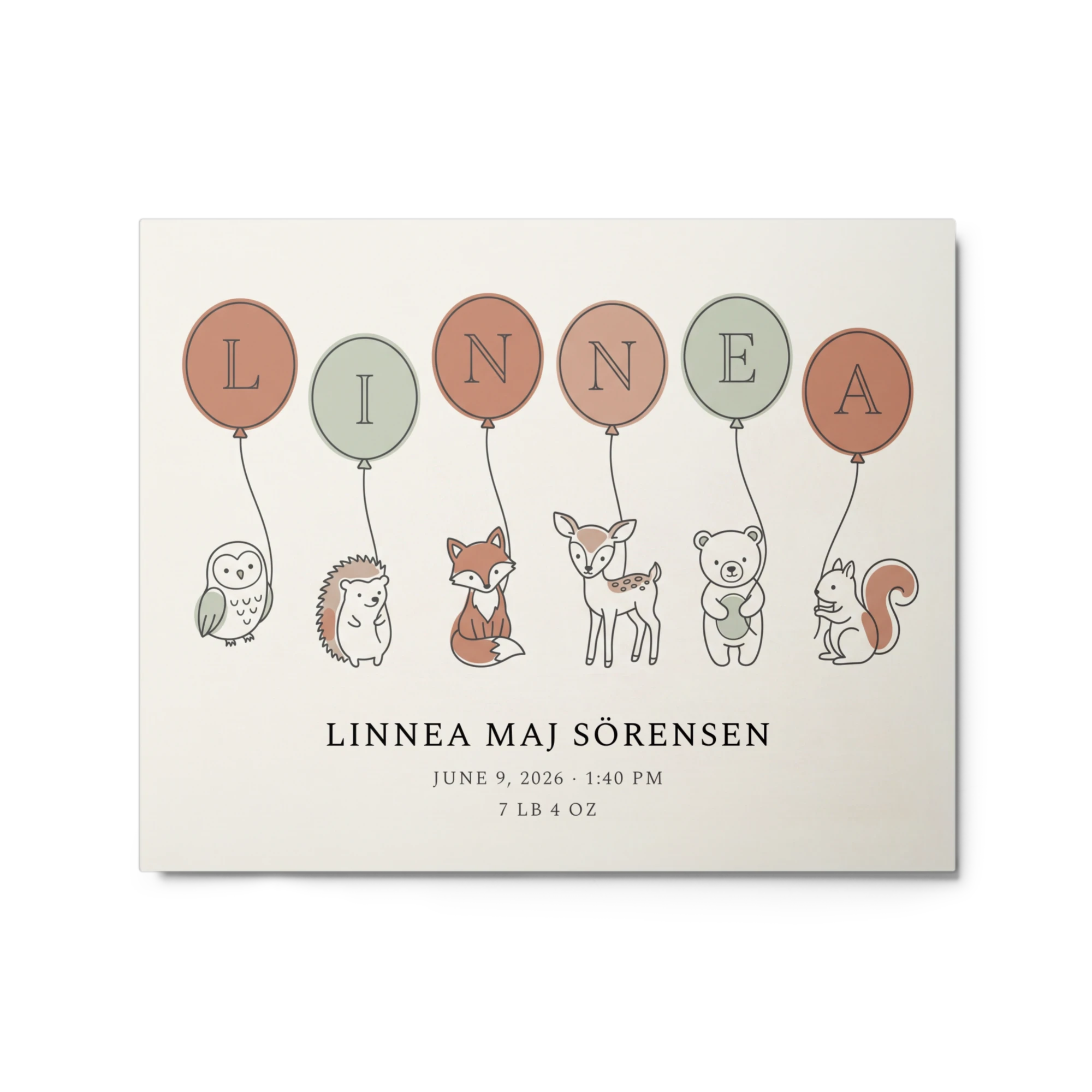 Nursery Name Art — Line-Art Balloons