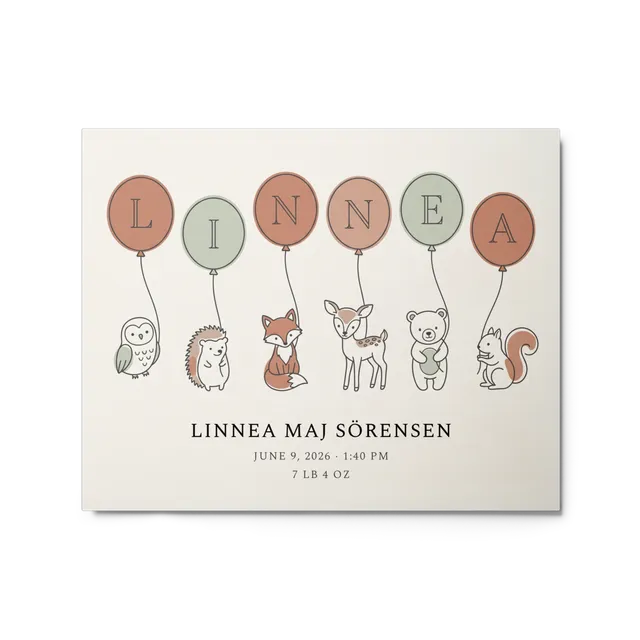 Nursery Name Art — Line-Art Balloons