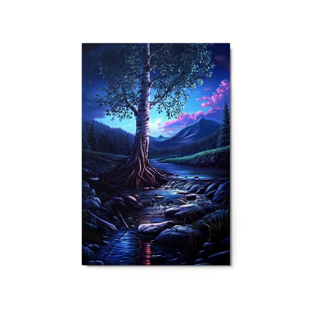 Moonlight River Birch | Art Print