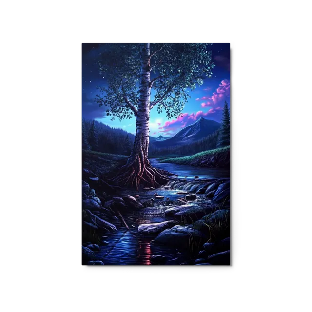Moonlight River Birch | Art Print