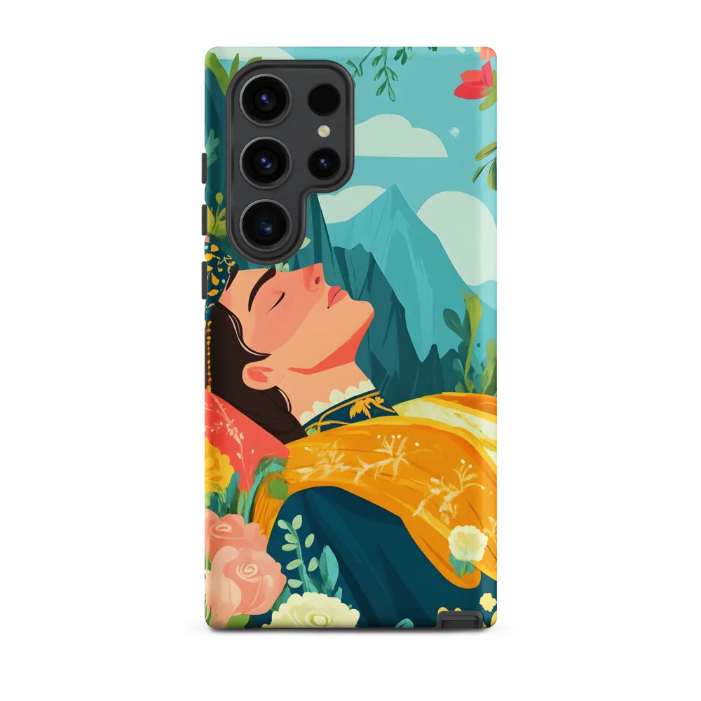 Serene Woman in Nature Illustration | Phone Case