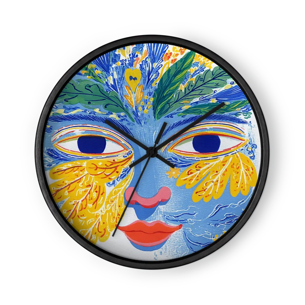 Botanical Face Illustration | Wall Clock