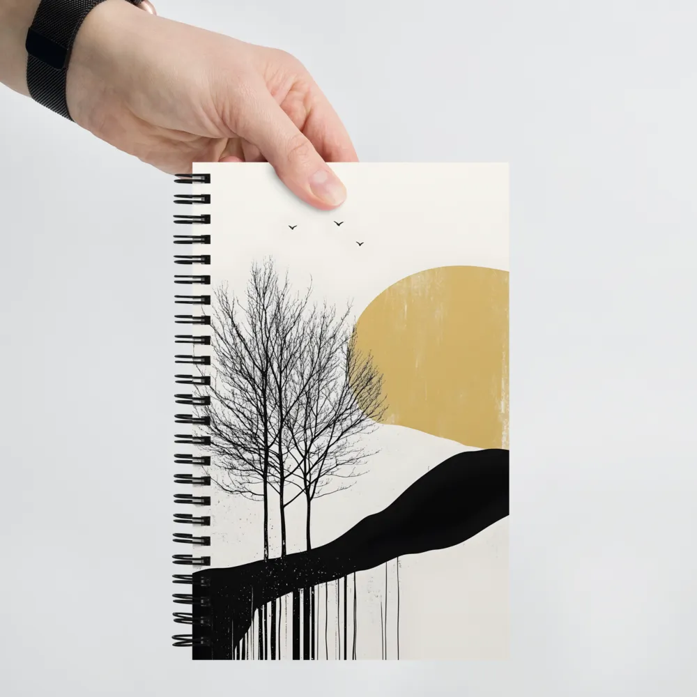 Ochre Sunrise Silhouette 
 Spiral Notebook | 140 pages