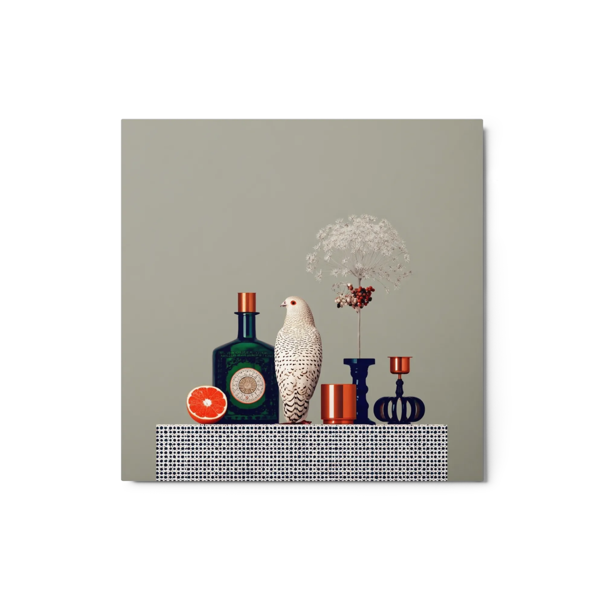 Still Life with Bird and Green Bottle