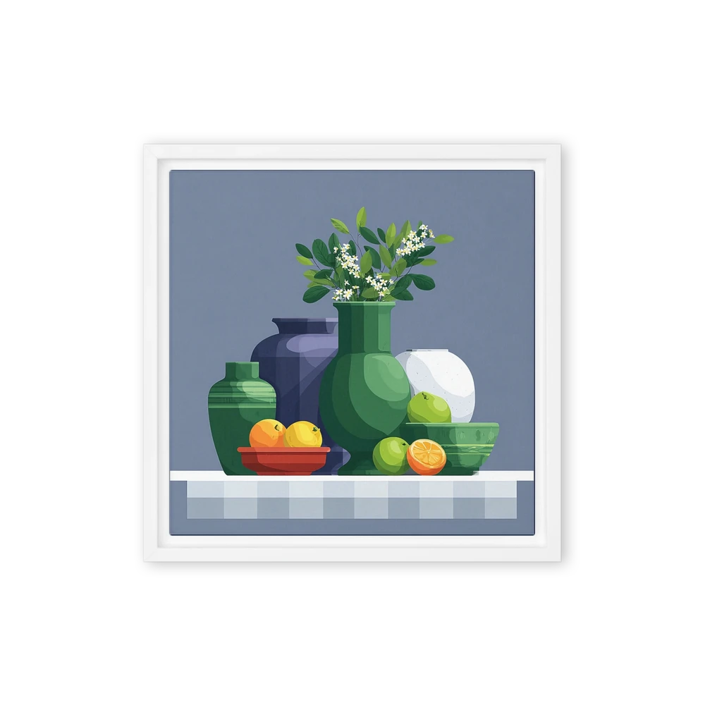 Geometric Still Life with Citrus | Art Print