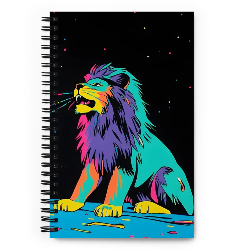 Roaring Neon Lion 
 Spiral Notebook | 140 pages