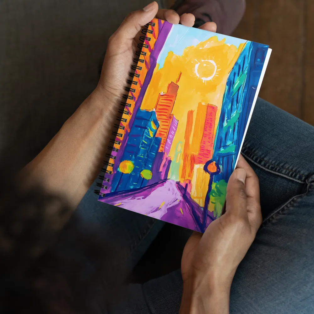 Vibrant Cityscape Abstract 
 Spiral Notebook | 140 pages