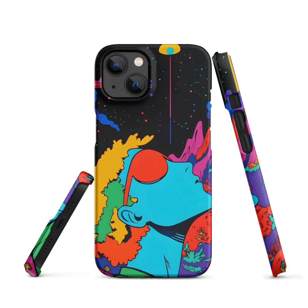 Surreal Neon Landscape with Person | Phone Case