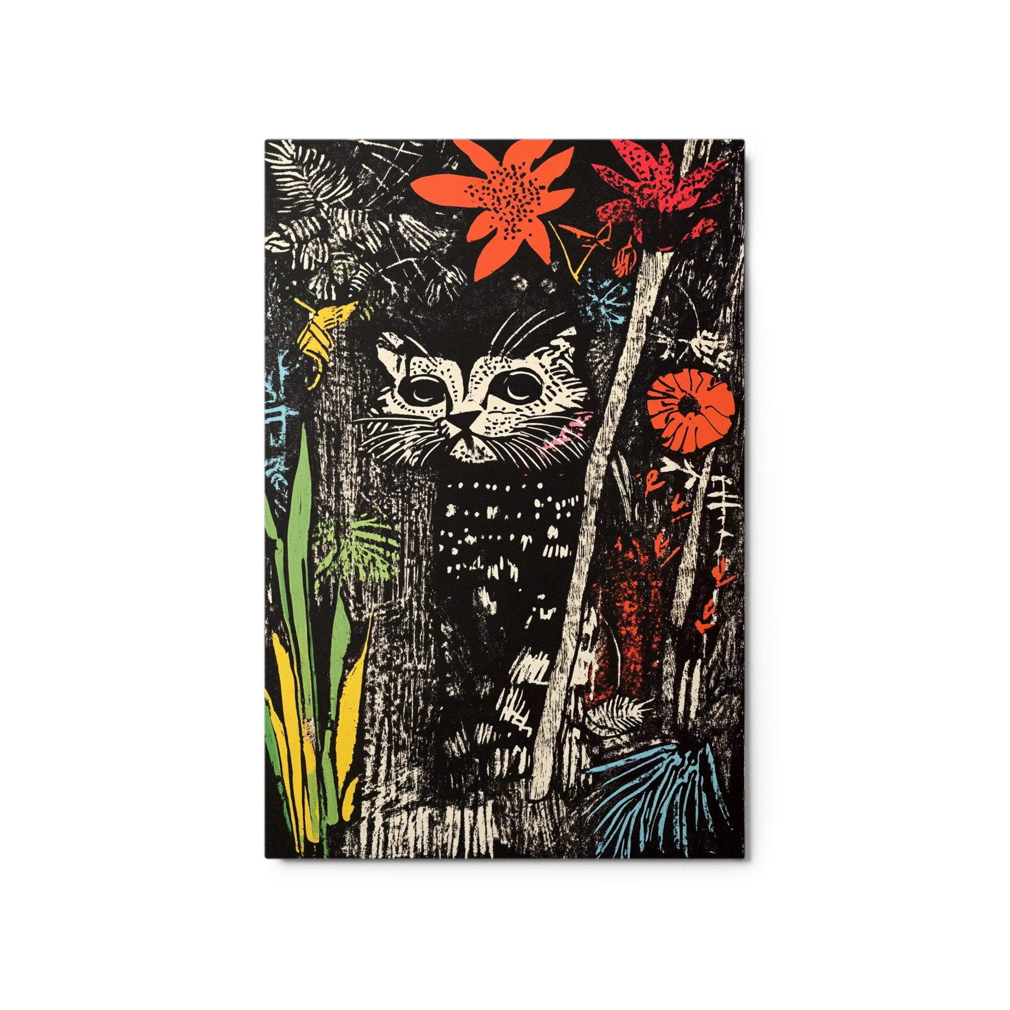 Woodblock Jungle Cat