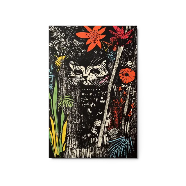 Woodblock Jungle Cat | Art Print