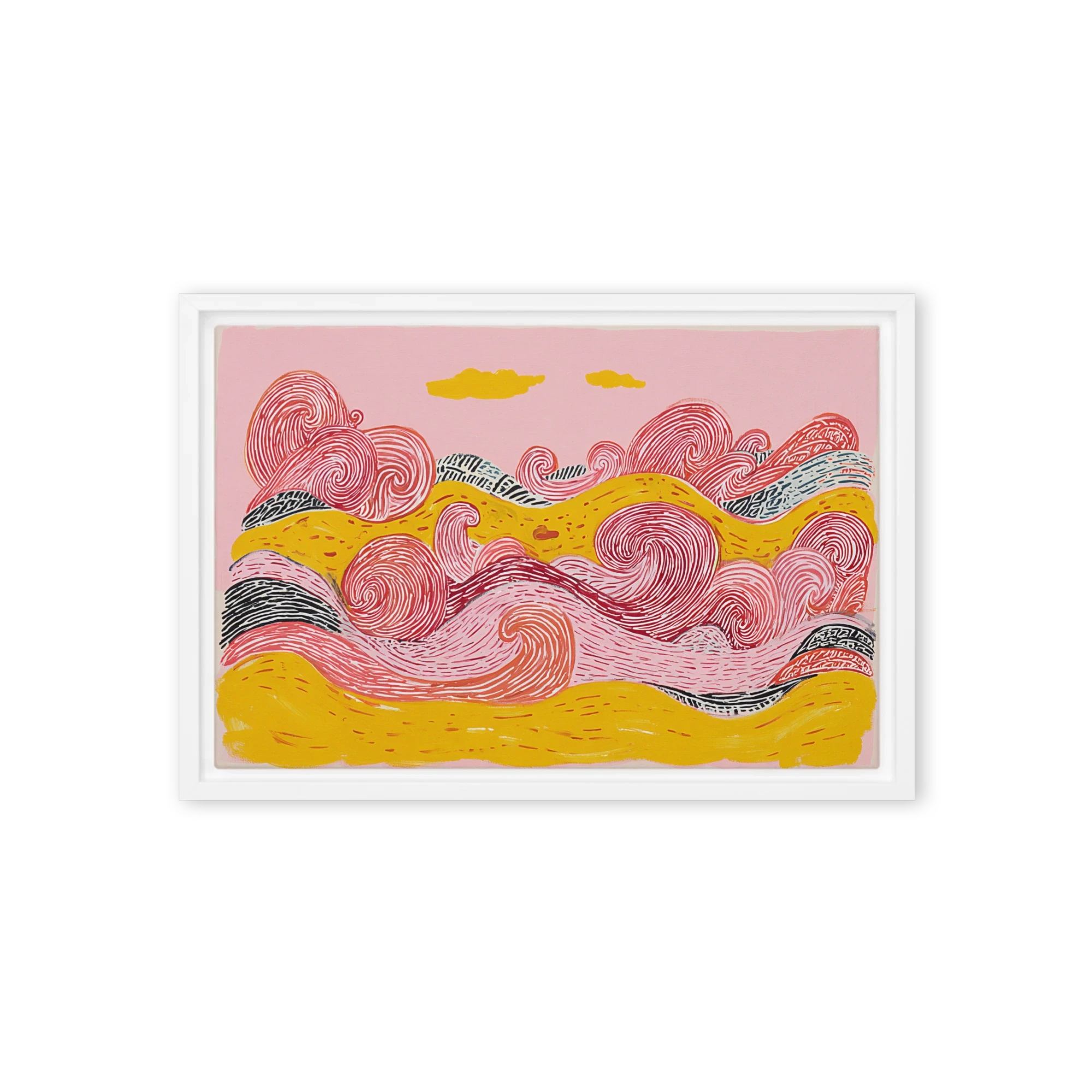 Swirling Dunes under Pink Sky