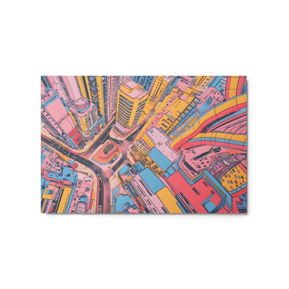 Urban Blocks Overhead 
 Canvas with Black Frame