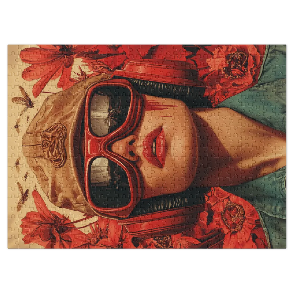 Surreal Woman with Red Goggles | Jigsaw Puzzle (252/520 pieces)