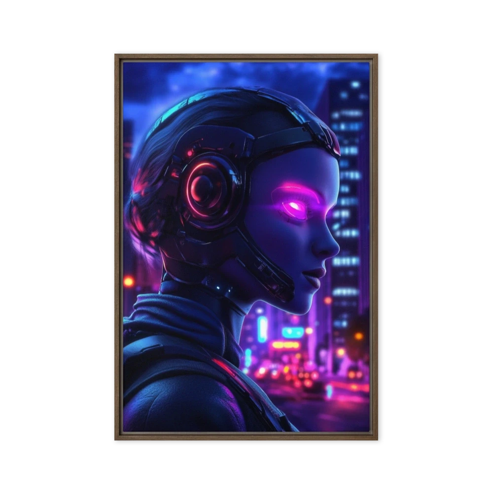Female Cyborg in Futuristic City