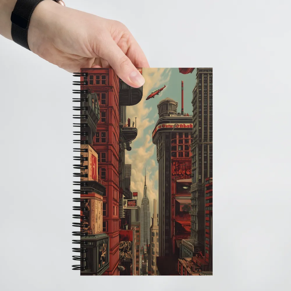 Echoes of Tomorrow: Retro-Futuristic Cityscape 
 Spiral Notebook | 140 pages