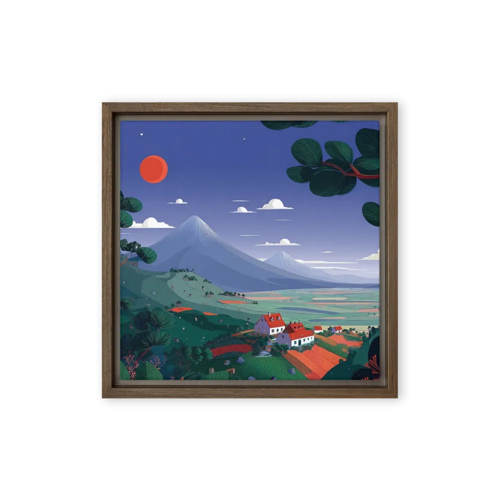 Mount Fuji and Village at Dusk | Art Print