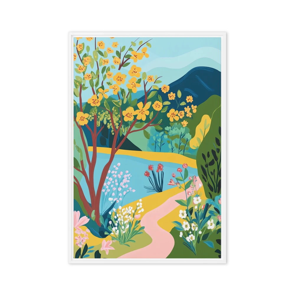 Sunny Path Through Blooming Gardens | Art Print