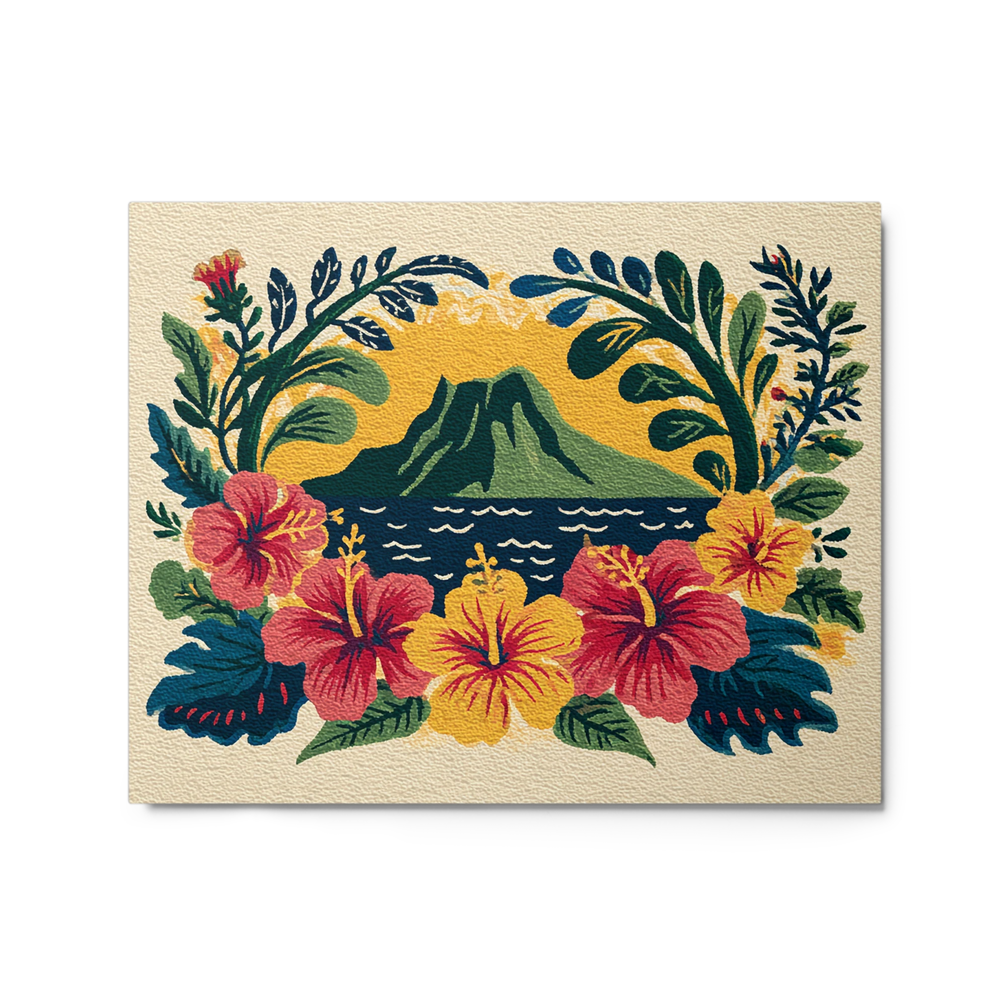 Hawaiian Volcano and Hibiscus