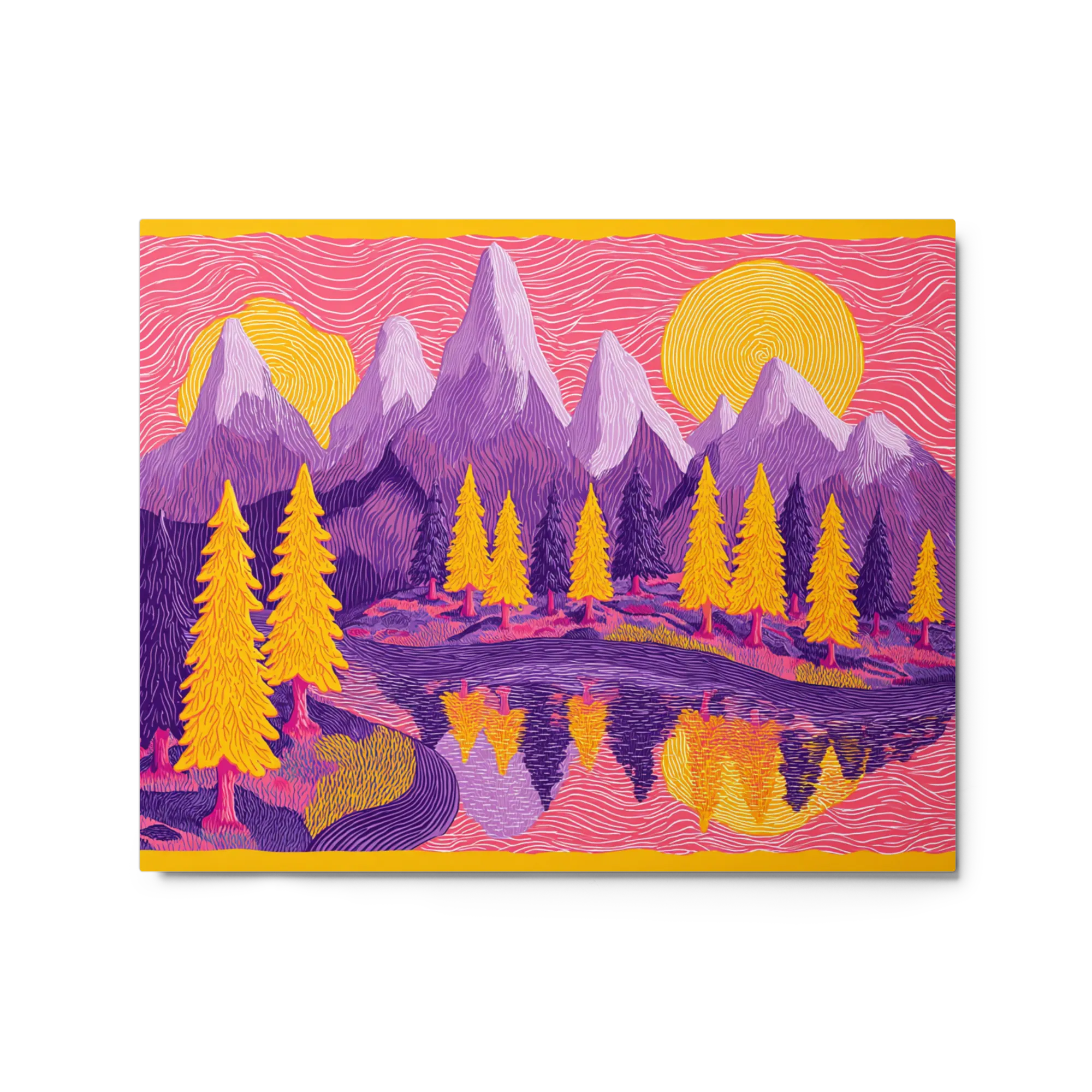 Neon Peaks and Golden Pines
