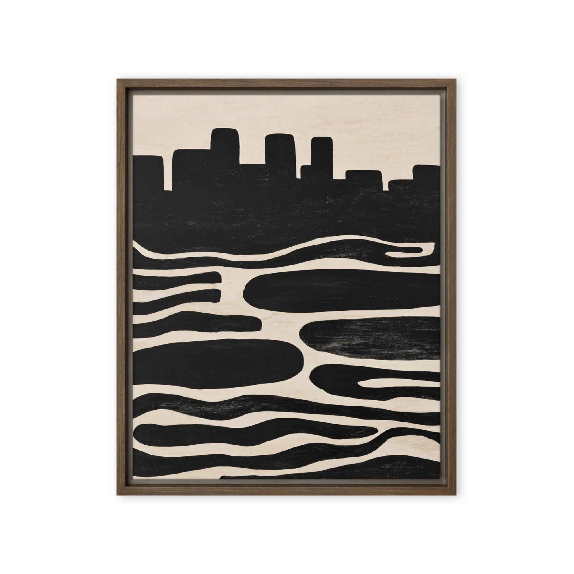 Urban Silhouette and Waves