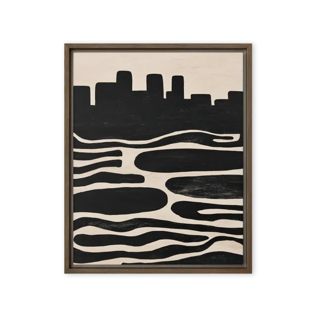 Urban Silhouette and Waves | Art Print