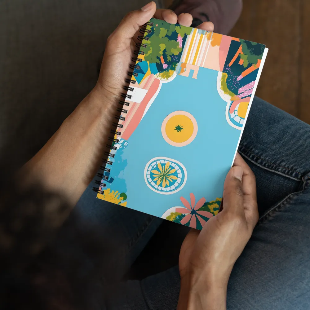 Leisurely Garden Pool 
 Spiral Notebook | 140 pages