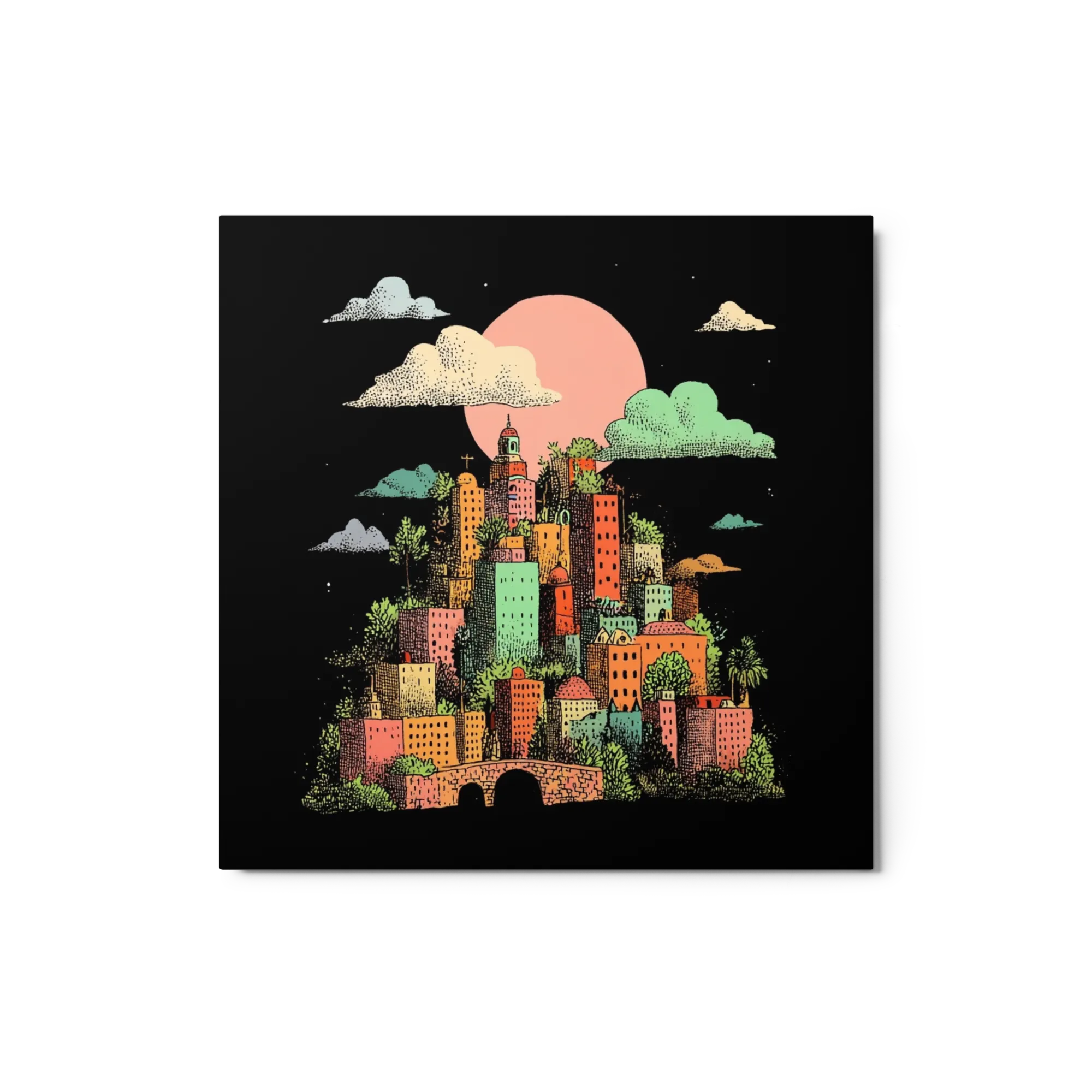 Nocturnal Hillside Village