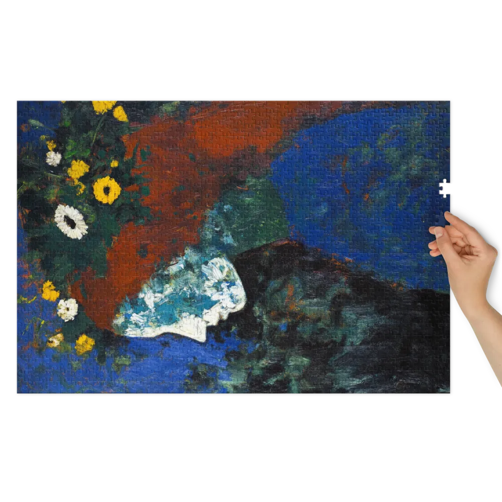 Perfil com Coroa Floral 
 Puzzle em caixa de metal