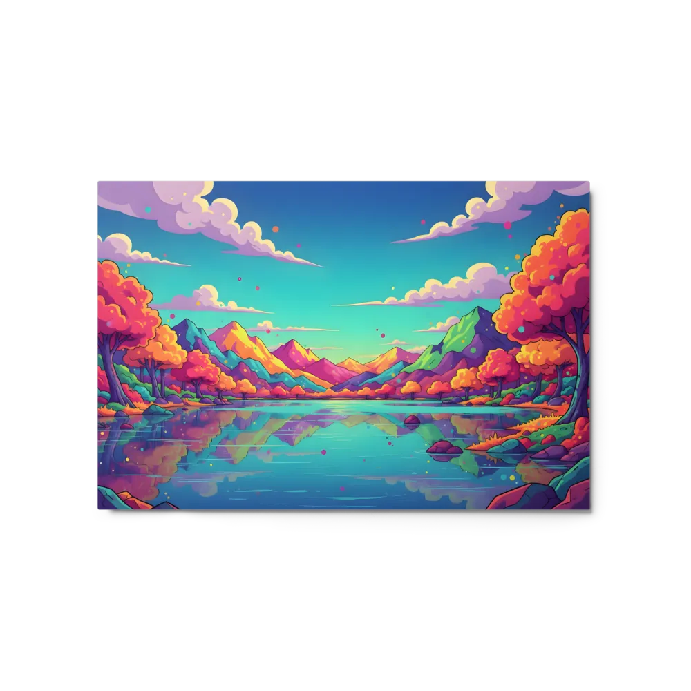 Neon Dreamscape Lake 
 Canvas | 18″x 26″